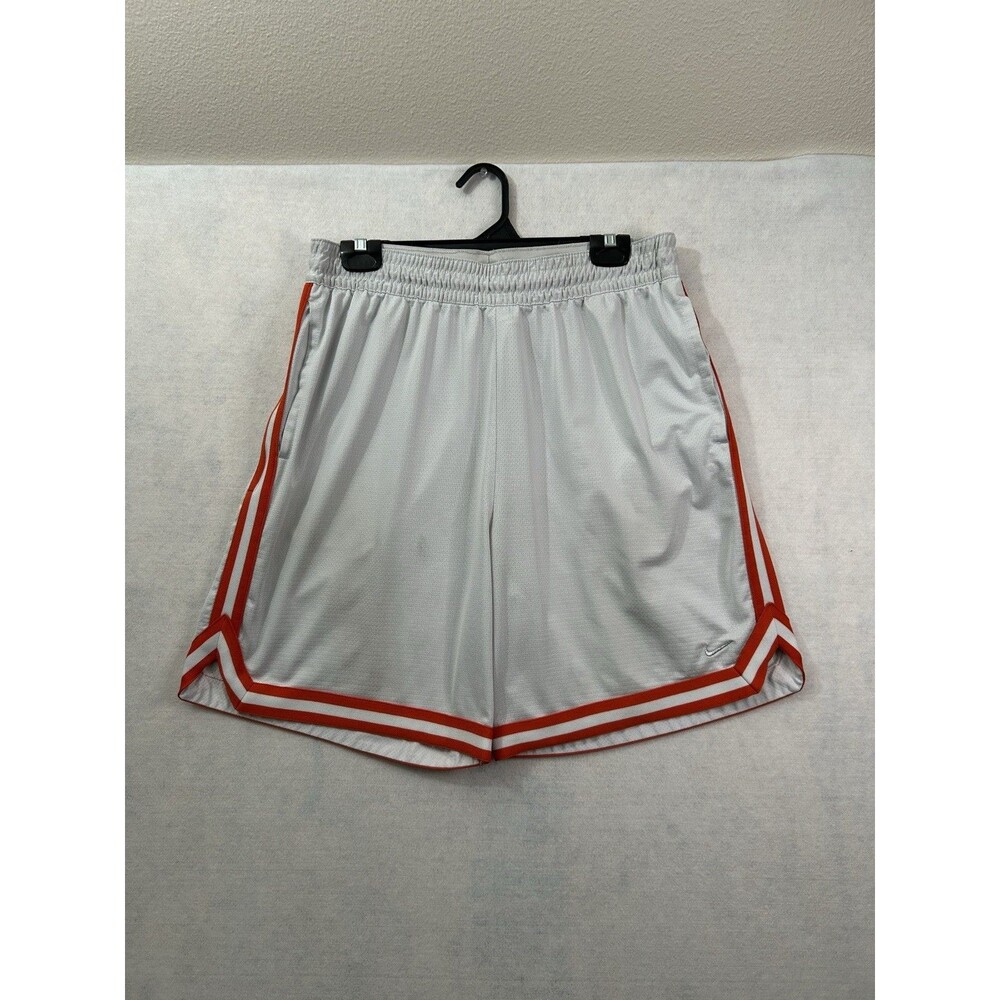 Nike Dri-FIT DNA Basketball Shorts White Red Striped Mesh Mens XL FN2651-121